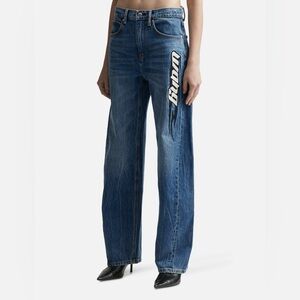 Alexander Wang blade logo-embroidered balloon jeans Size 27 NWT